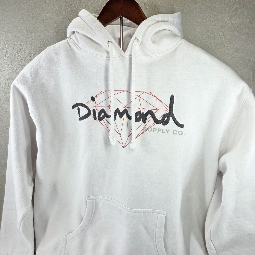 Diamond Supply Co OG Sign Script Logo Pullover Fleece Hoodie Sz L
